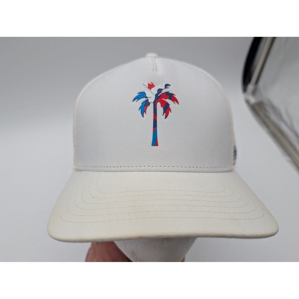 Alter Ego Running White Palm Tree Logo Snapback Trucker Hat Camo Underbill